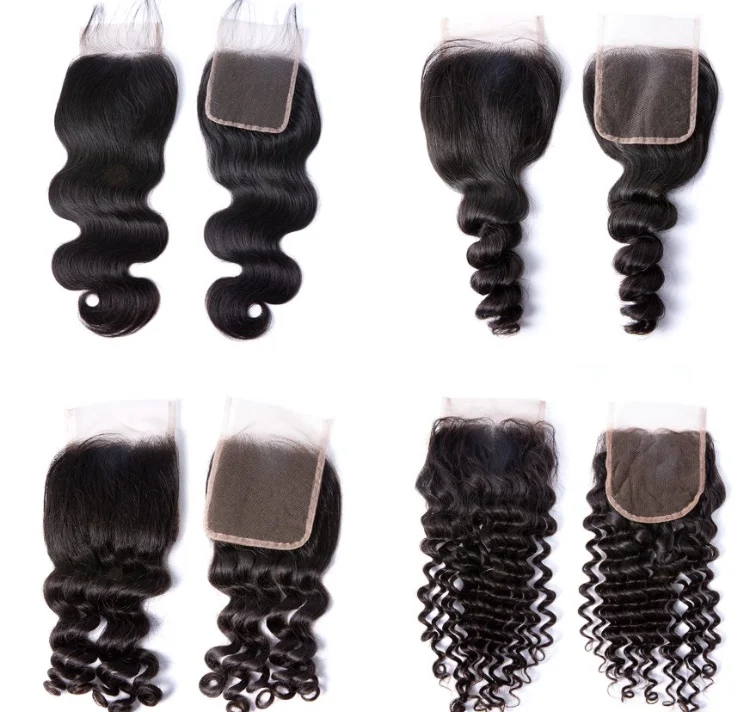 
Hot selling full lace virgin human hair lace closure,free part body wave 4x4 lace closure with baby hair 