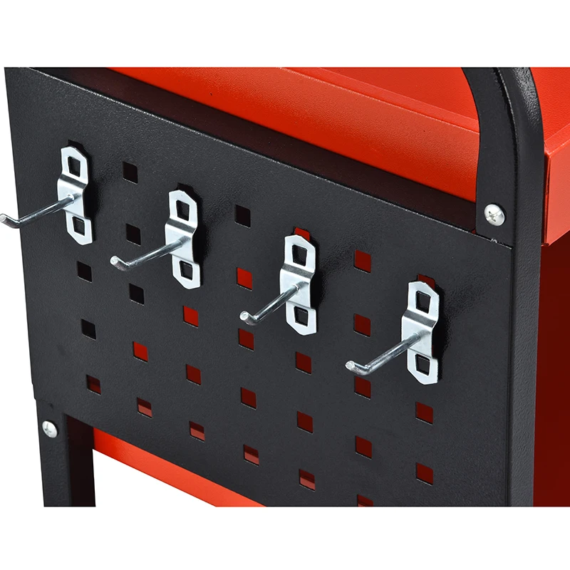 Тележка для автомойки 3 уровня с боковой подвесной пластиной и крючками