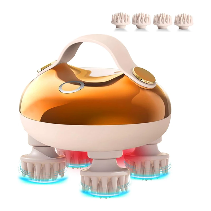 Portable Rechargeable Electric Head Massager Hair Growth with Red Light Scalp Massager