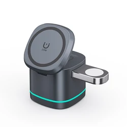 Magnetic Safe 3 in 1 Wireless Charger Dock Station Qi Fast Charge Magnet Stand For iPhone 14/14 Pro Max/13 Mini/Watch 5/6/7/8