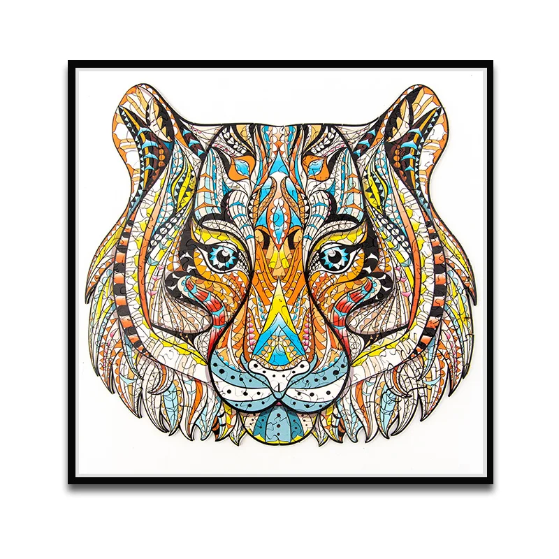 Customized promotional gifts children wooden puzzle puzzle toy tiger shape customized 3D wooden puzzle