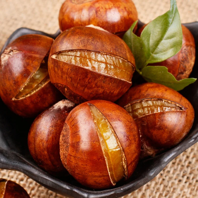 2020 жареные каштановые орехи и закуски с ракушкой