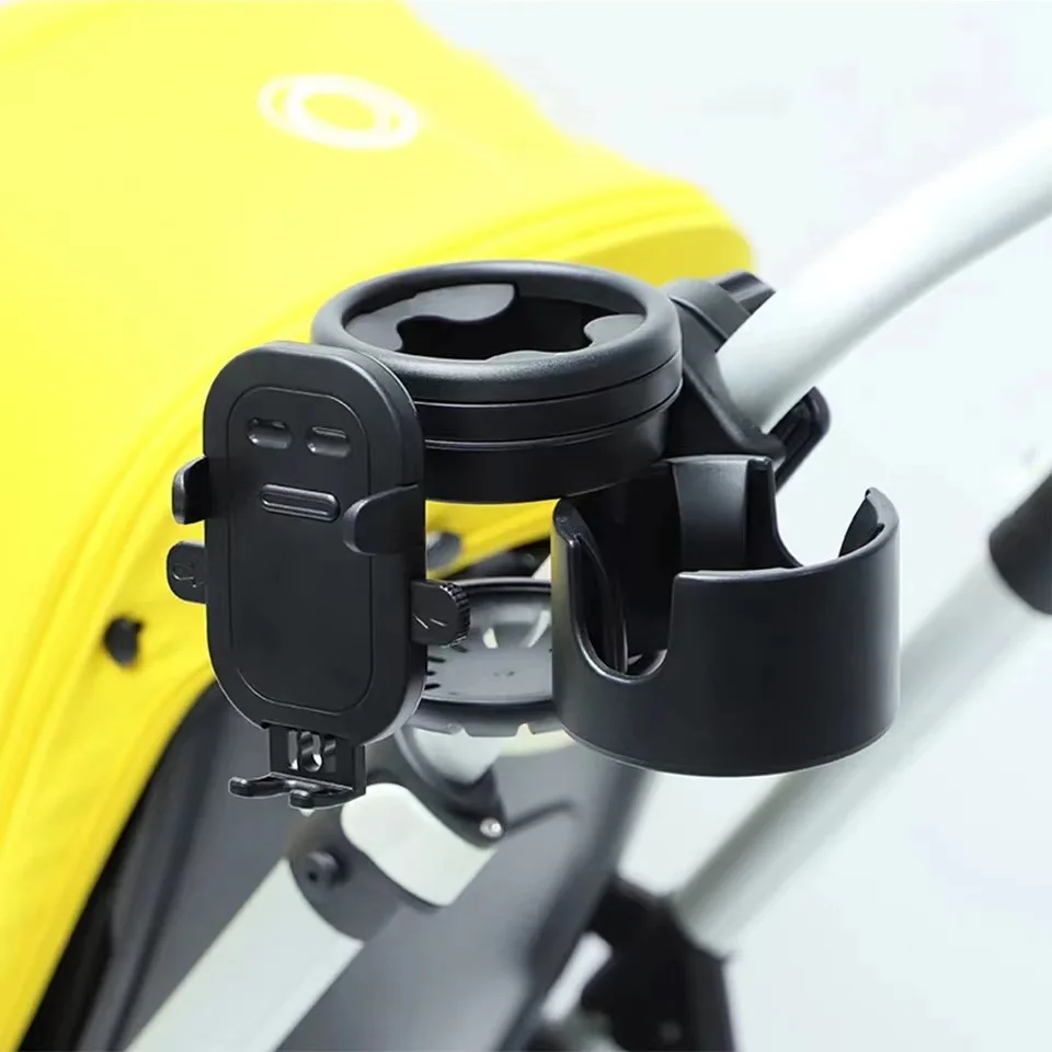 Stroller Cup Holder 3 IN 1Phone Organizer Holder Adjustable Drink Holder For Stroller Walker 360 Degrees