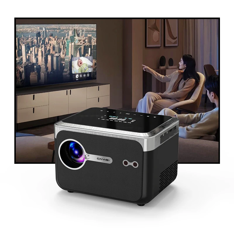 CAIWEI 2024 New 900 ANSI 4K Beamer Portable Proyector LCD LED camp Projector Cinema