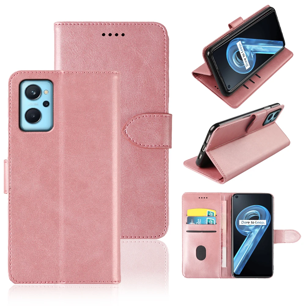 Luxury Flip Leather Case With Card Holder For OPPO A55S 5G Realme Q3T Q3S K9S 9 SE 5G Speed 9i A36 A76 A96 K10 4G C35 Narzo 50A