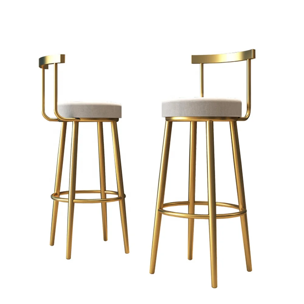 
Chair Bar Counter Wholesale French Tall Table Restaurant Furniture Iron Luxury High Modern Gold Metal Stool Chair Bar 