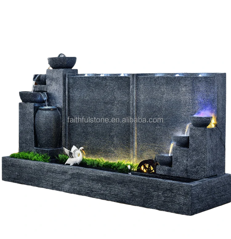 custom natural granito boquilla de fuente granite stone waterfall water wall fountain
