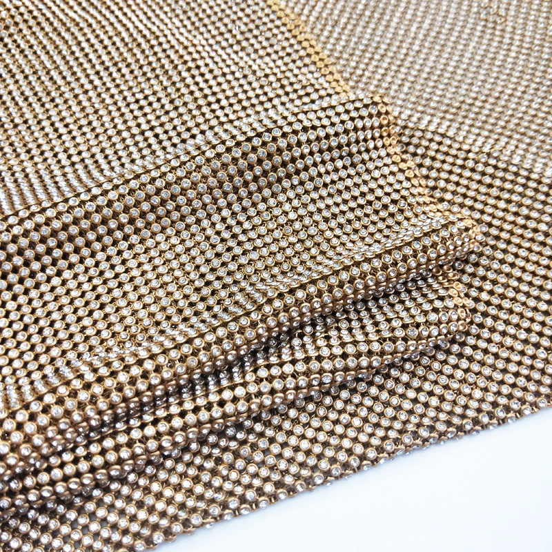 3 мм мягкая гибкая золотая металлическая основа прозрачная кристальная ткань алюминиевая сетка со стразами для одежды подвесная сумка