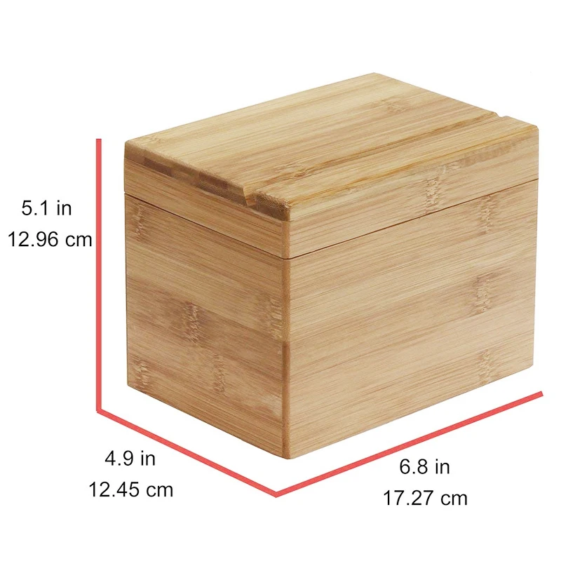 Hot sale unfinished bamboo boxes for gift pack wood recipe box