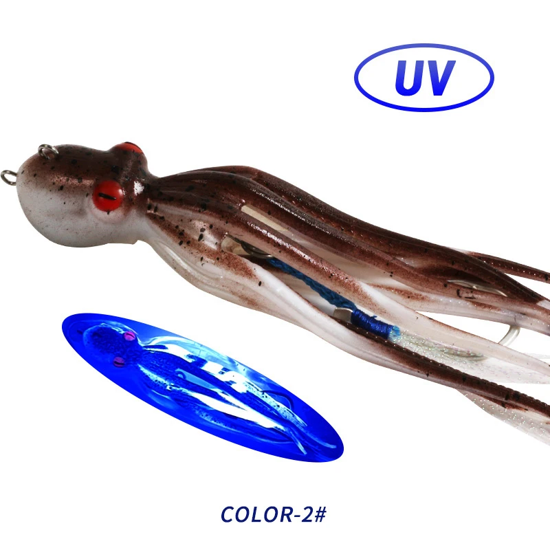 New arrival 60g 150g 200g UV glow Biomimetic Squid Bait mustad Assist Hook luminous TPE Soft trolling Octopus Lure