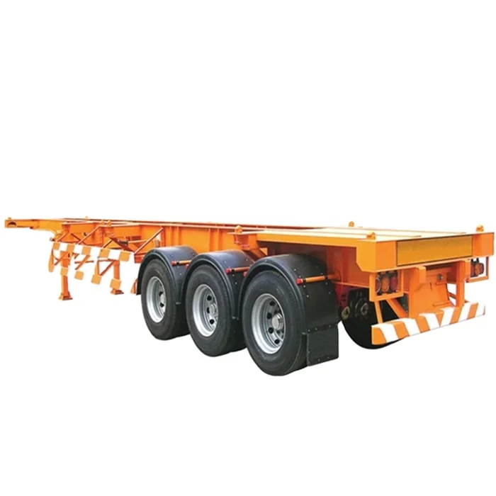 Vehicle Master Tri-axle Container Semi Trailer Tri Axle 2040 Extendable Slider Container Chassis Sliding Skeletal Trailer