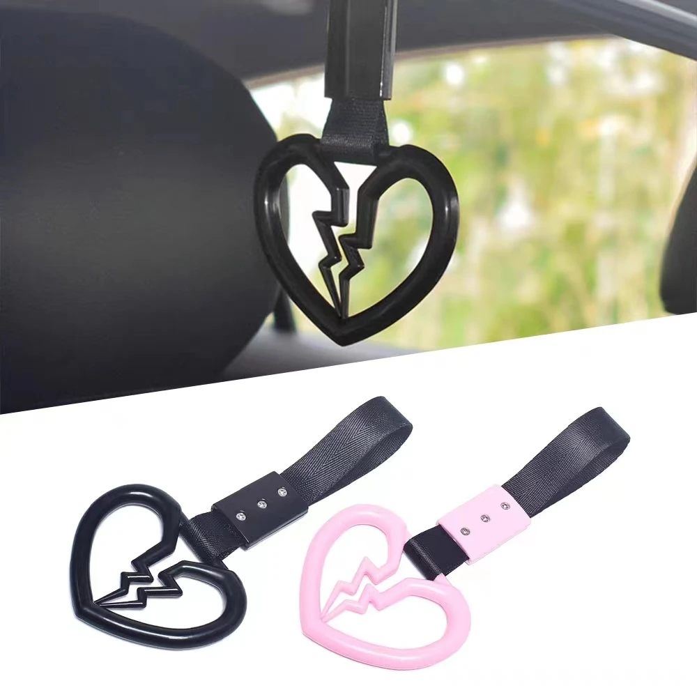 JDM Broken Heart Universal Car Trailer Hitch Decoration Hanging Ring for Cool Car Modification Style and Insurance Protection