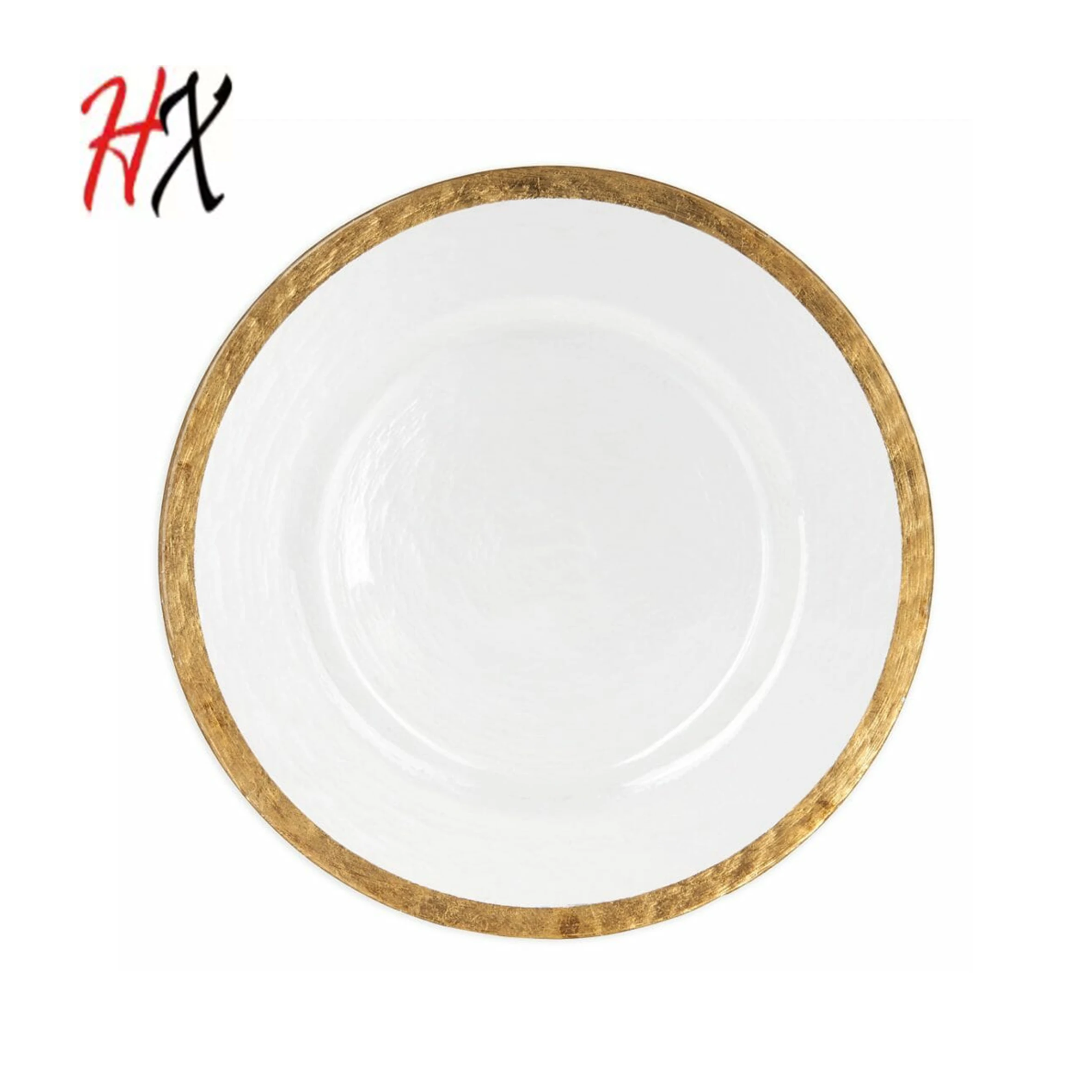 Creative luxury 10inch gold-plated dishes tableware Western steak fruit porcelain platew noodles table plate for wedding