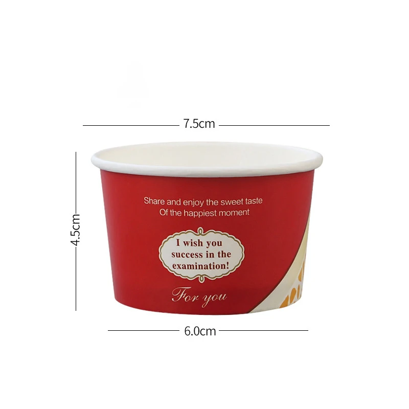 Disposable Ice Cream Cup with Spoon Can Be Customized Patterns Dinner Spoon Spoons Plastic 1000 Pcs with CE / EU Certification