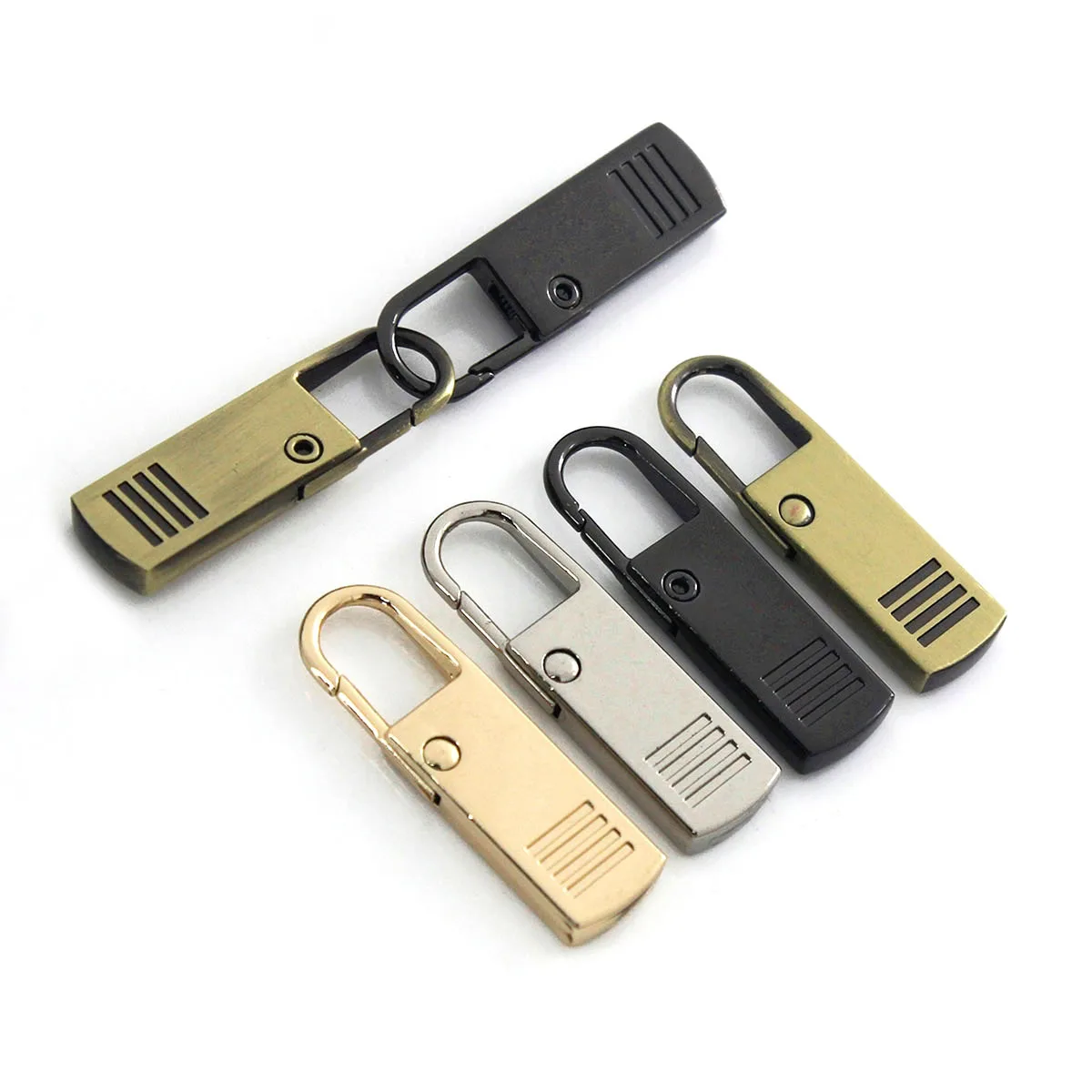 Fashion Metal Zipper Repair Kits Slider Puller Instant Zipper Replacement for Broken Buckle Bag Suitcase Garment Zipper Head