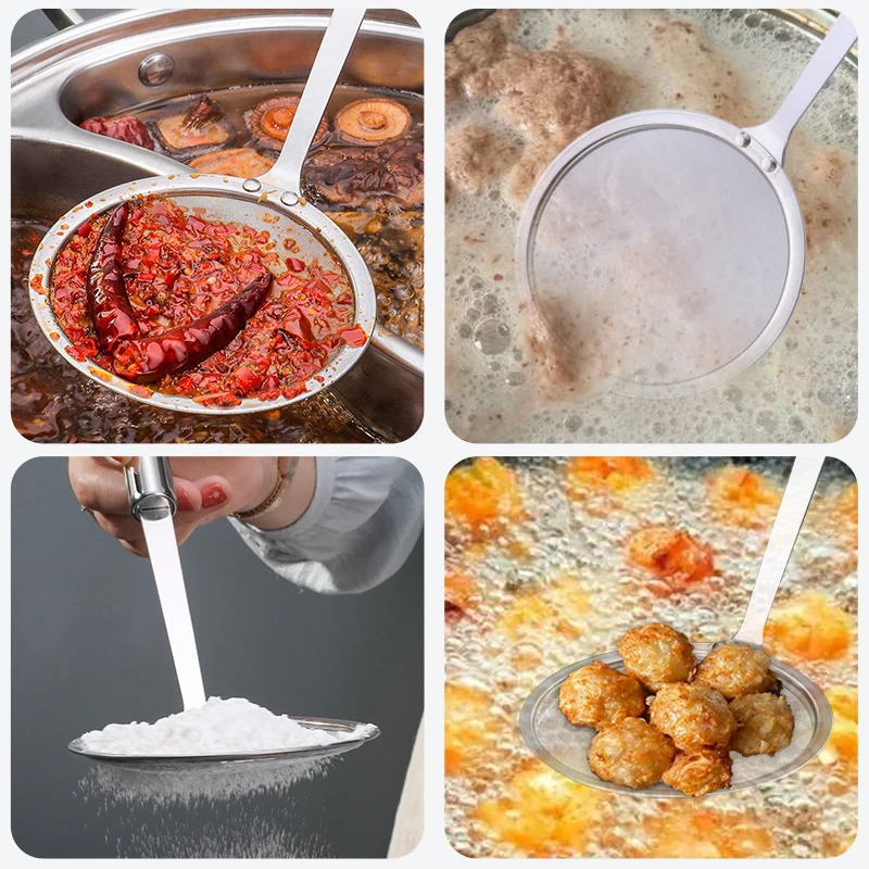 Cooking oil filter strainer 304 stainless steel colander filter oil pasta strainer