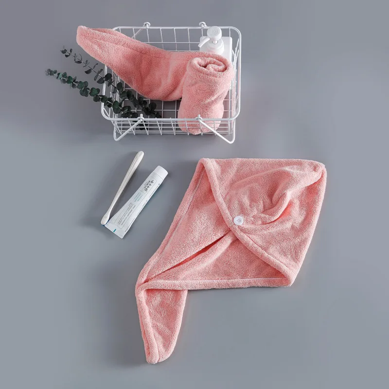 
Cheap sale salon custom super absorbent coral fleece microfiber hair drying turban towel wrap for women long hair 