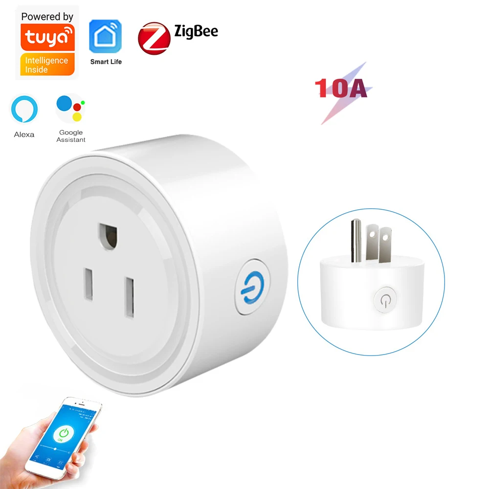 Tuya Zigbee smart socket US plug for hub gateway Smart Home Wireless Remote APP Works with Alexa Google Home