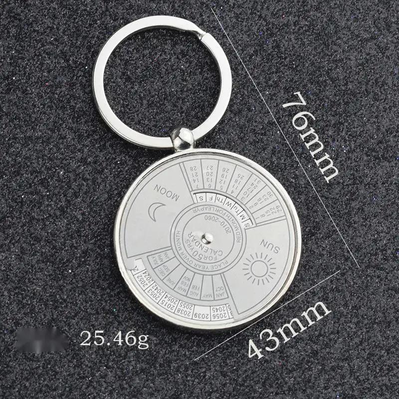 Metal Perpetual Calendar Keychain Fashion Pendants Gift Item For Customers Custom Metal Keychain