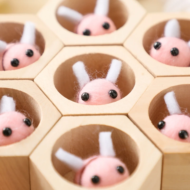 Wholesale Exclusive Montessori wooden beehive toys Educational Sensory toys Montessori Bee Toy for Children Kids
