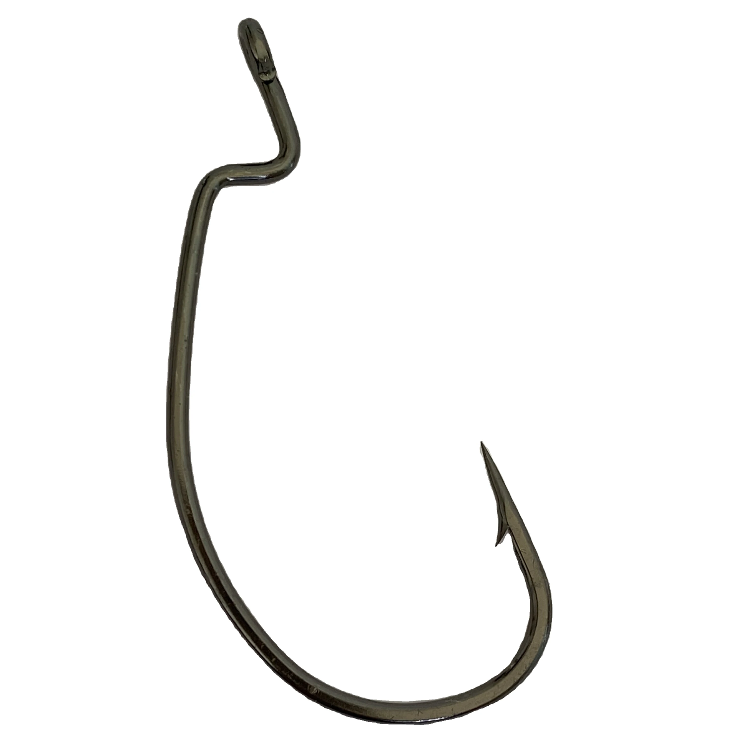 Offset shank worm fish hook bass hook