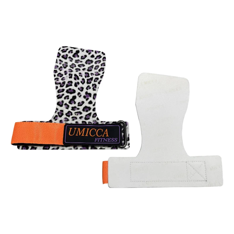 Umicca Crystal Leopard Print TPU Gymnastics Hand Grips Private Label Gymnastic Grip Custom Logo