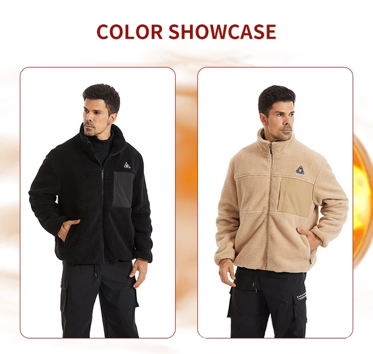 In Stock Winter Jacket Men 7.4V DC/5V USB Dual Connector Outdoor Casual Camping Clothes Polar Fleece Heated Jacket
