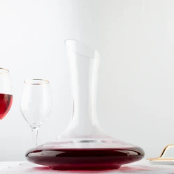 ABO RTS item 1650Ml Oblique Mouth Round Wine Spin Decanter Wine Decanting Aerator Crystal Glass Wine Decanter
