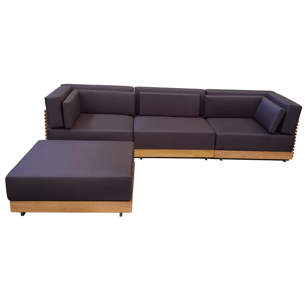 Teak Open-Air Solid Wood Leisure Sofa Combination Waterproof Sunscreen Custom Furniture Villa Terrace Courtyard