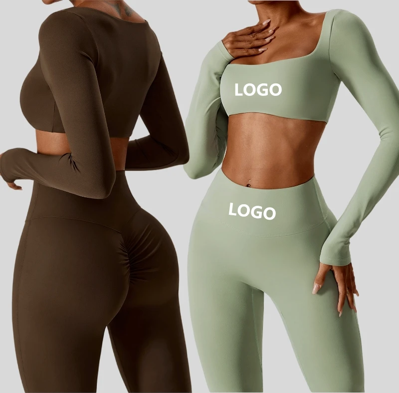 Женские спортивные Леггинсы с длинным рукавом