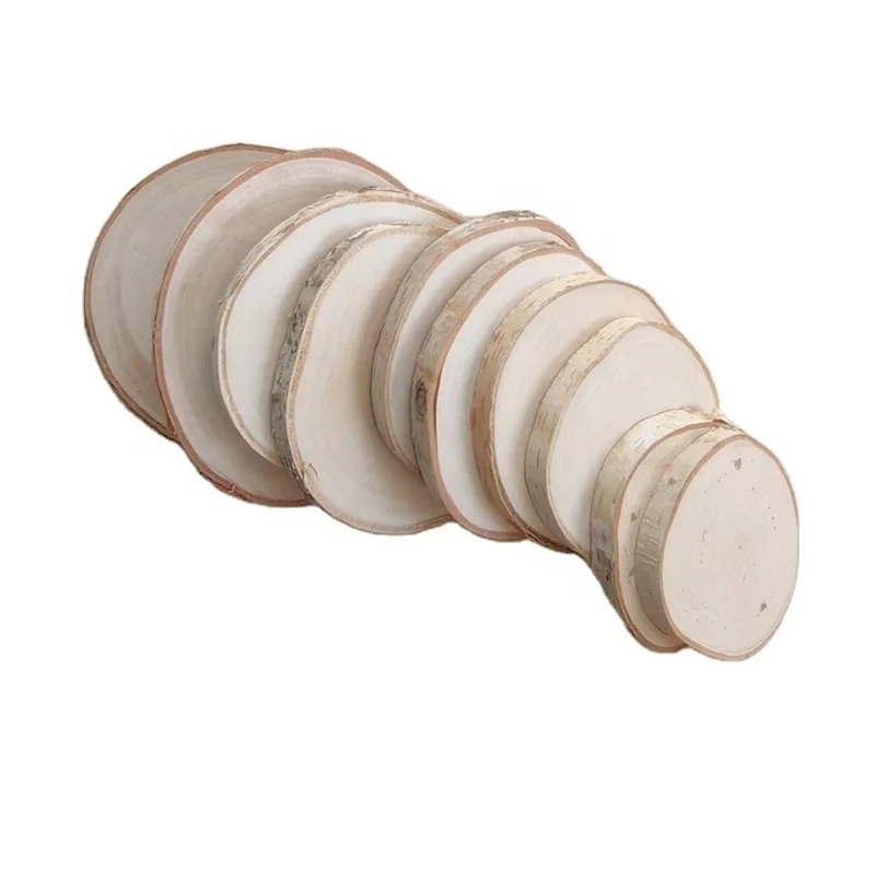Wholesale Birch Tree Slices Artminds Wooden Crafts Christmas Decoration Natural Real Tree Discs Polished Smoothly from China