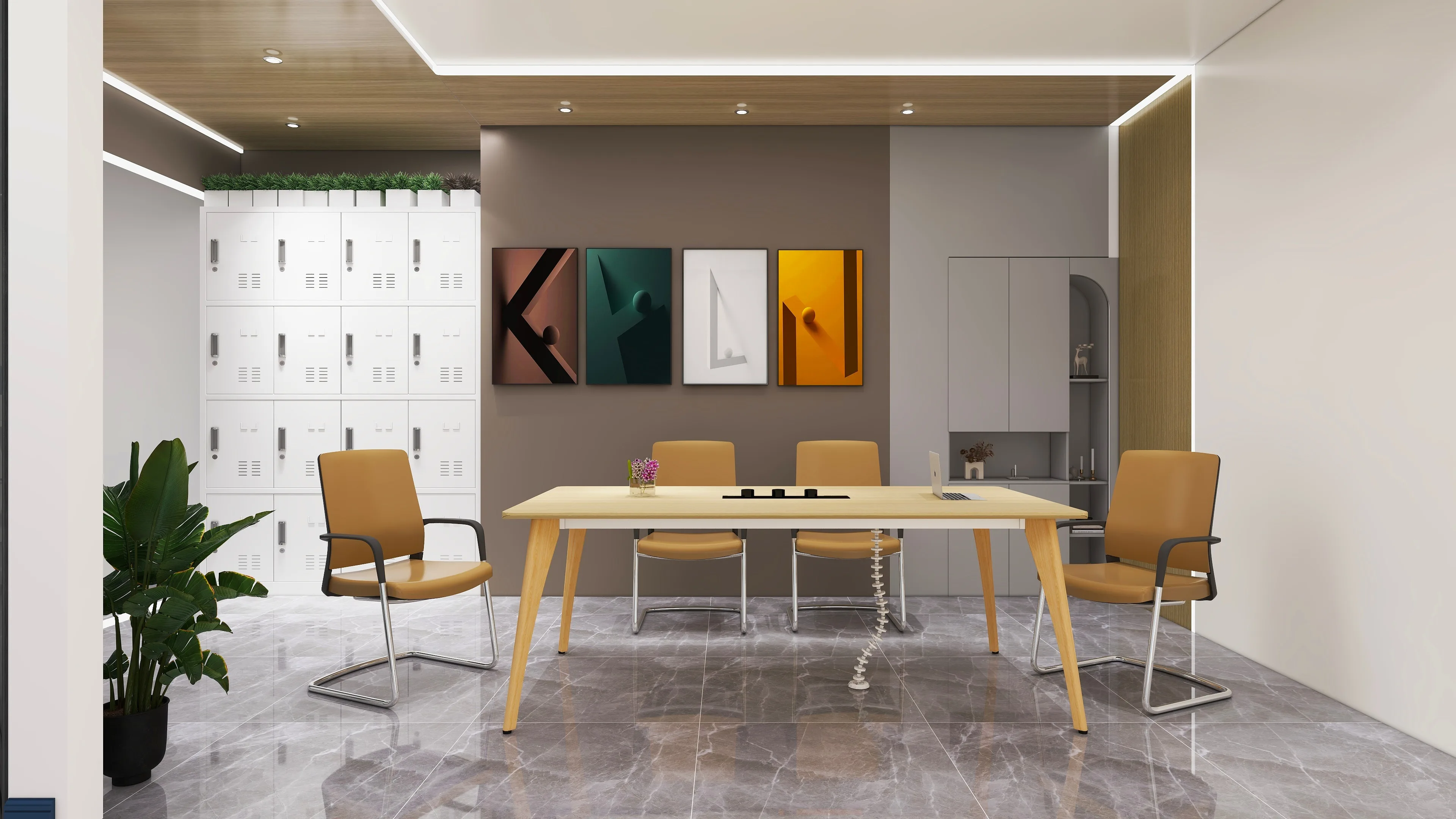 Modern opening Cubicle Desk Wood Table Office Furniture Office Workstation for 2,4,6,8 Person