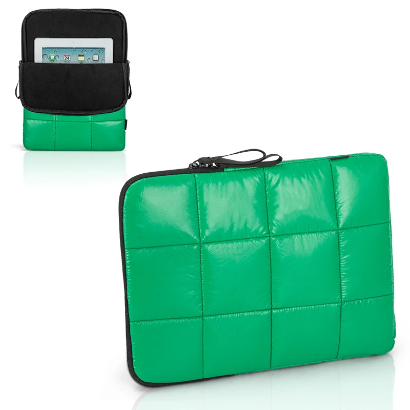 Fashion Puffy Bag 13-14 Inch Laptop Sleeve Green Sleeve Puffy Laptop Sleeve Carrying Case Laptop Cover