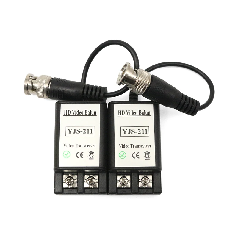 Yellow packing CCTV passive 1 ch video balun 600m factory price For CCTV camera