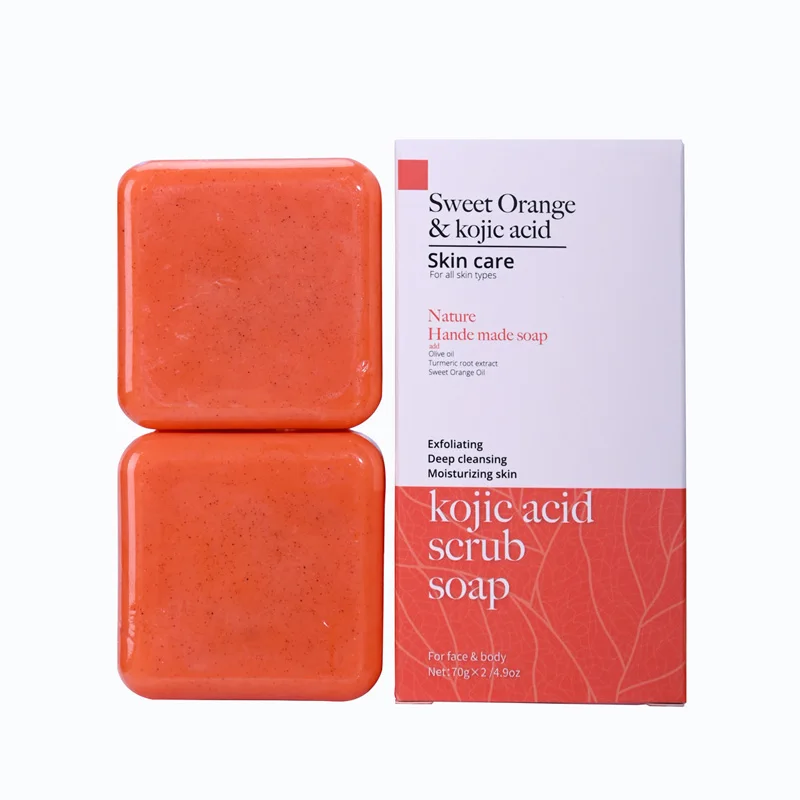 Adult Anti-Acne Kojic Acid Scrub Soap Coconut Fragrance Body Face Wash Nature Ingredient Papaya Floral Pattern Paper Style Bath