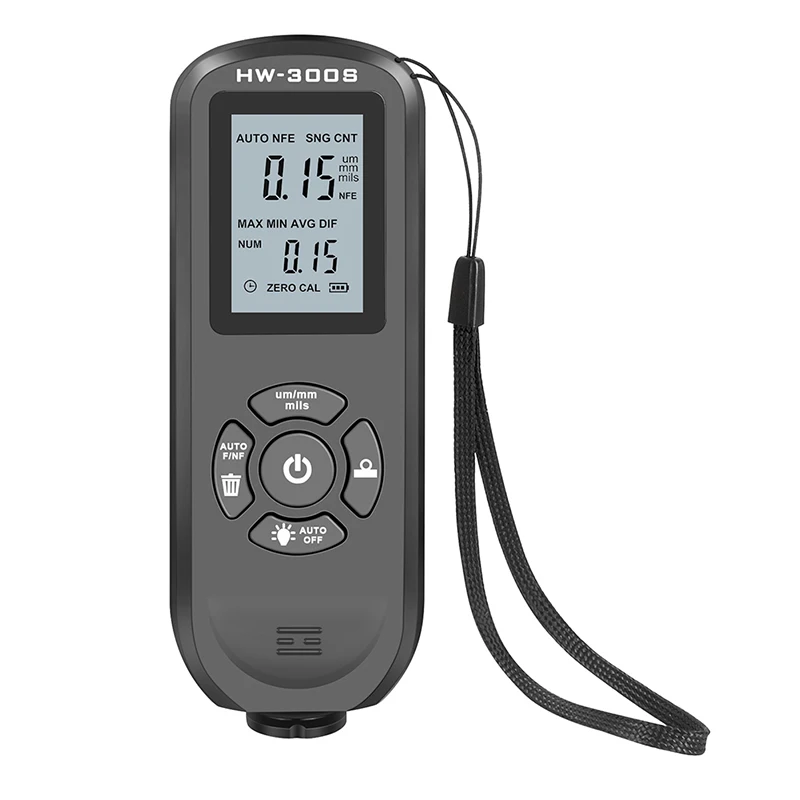 HW-300S Coating Thickness Gauge Measurement 0-2000um Feeler Tester Car Paint Thickness Meter Metal Thickness Gauge