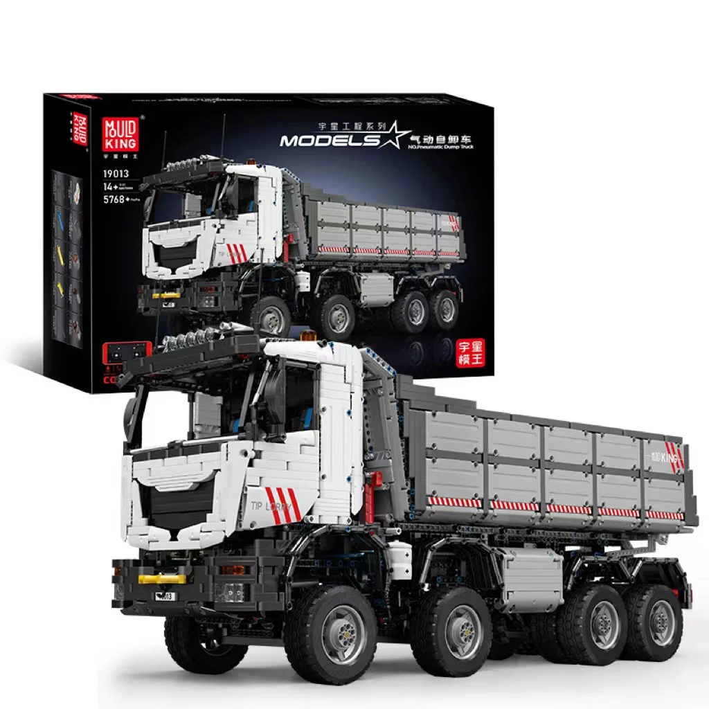 MOULD KING 19013 Technical APP RC Car Motor DIY Bricks engineering vehicle Pneumatic Dump Truck Building Blocks For Boys