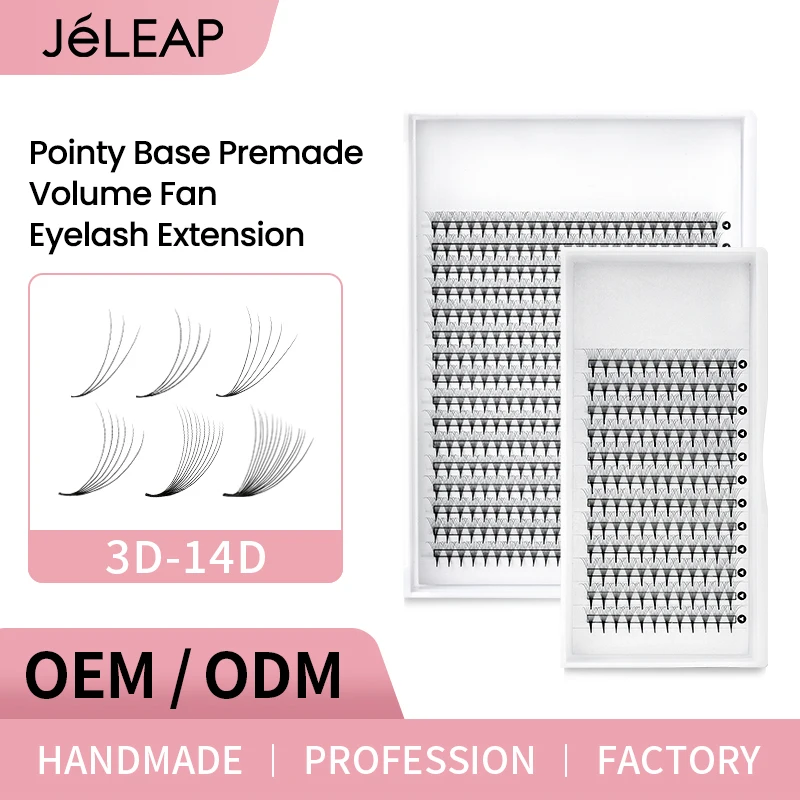 Высококачественные 0 05 готовые объемные ресницы Jeleap 8d черные 07 мм с заостренным основанием вееры для наращивания ресниц