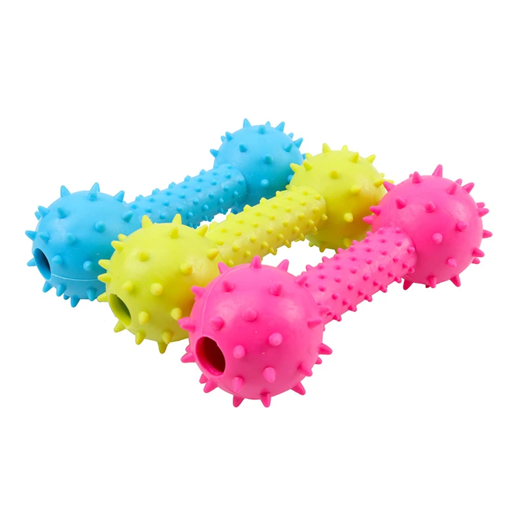 Hot Sale TPR Rubber Pet Dumbbell Chew Toy Sustainable Intelligence Training and Teeth Cleaning Dog Toy