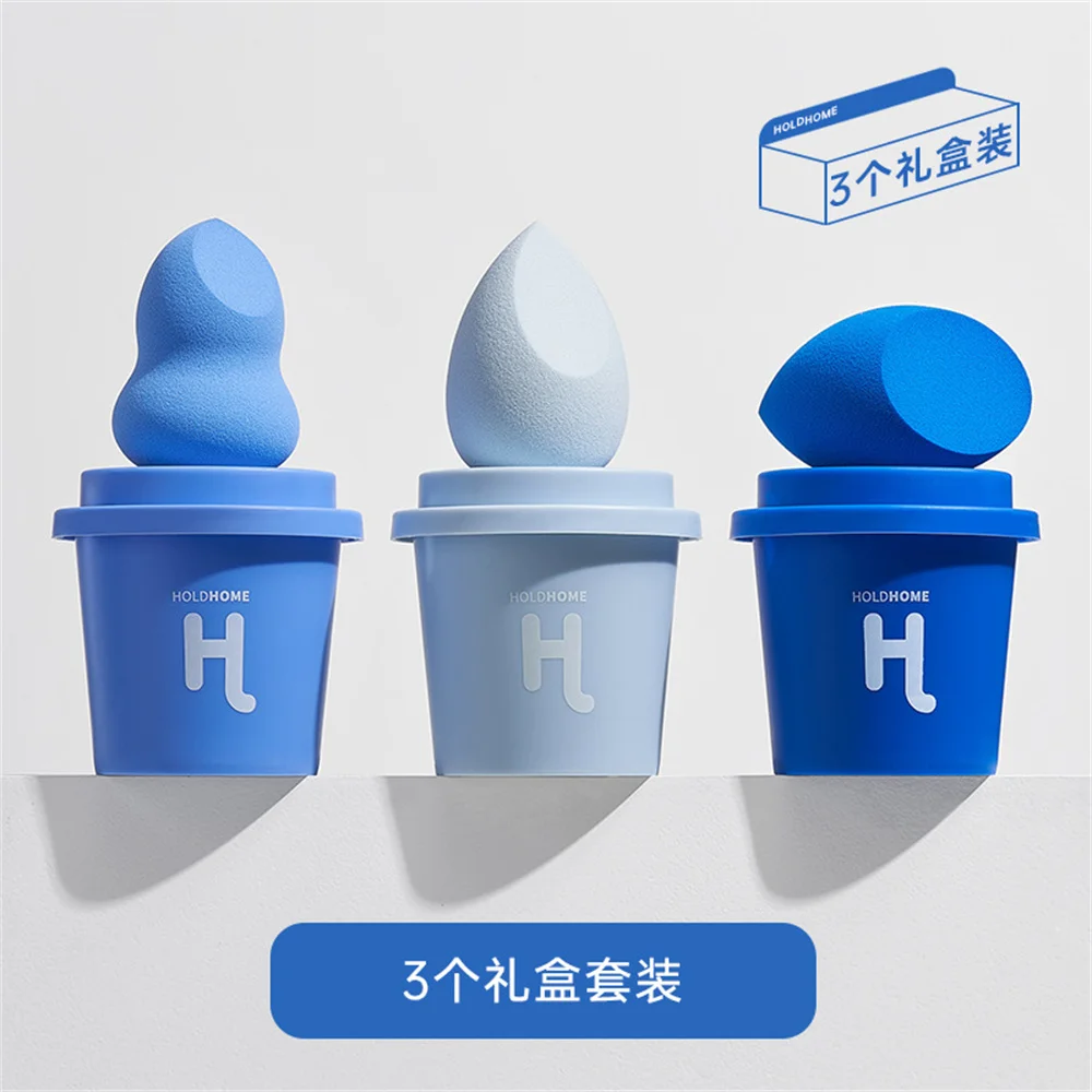 Customizable Beauty Cosmetic Blender Soft Latex-Free Coffee Cup Makeup Sponge Washable Powders Puff with Private Label in Box