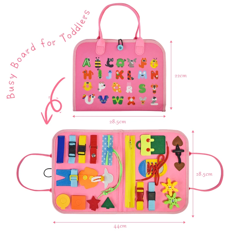 Preschool Gifts Montessori Toys Sensory Activity Toys Felt Busy Board for Toddlers