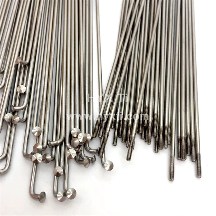 Rainbow Pillar Gr5 Mountain Bike Titanium Alloy Bicycle Spokes Bending Head Titanium Spoke Frame