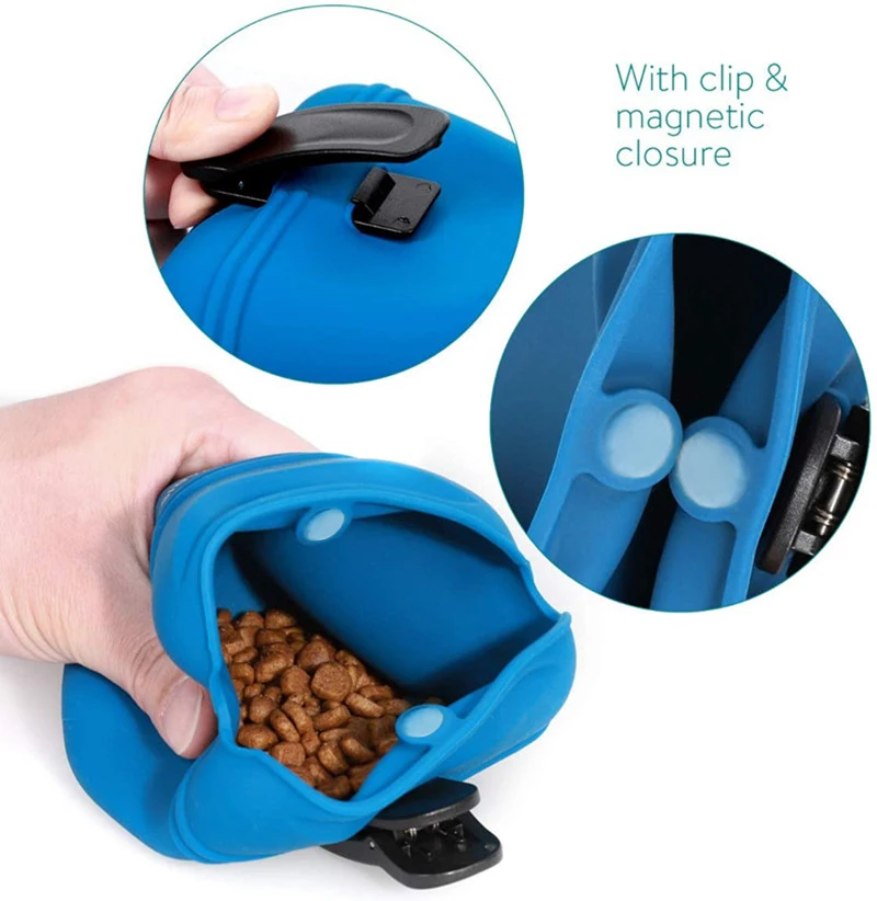 Pet dark teal paper dog small treat bag neoprene pouch training clip party packaging and poo poop bag treat for dog treats