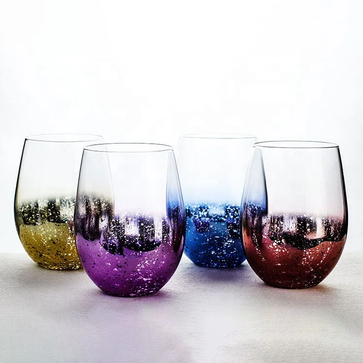 Custom Single Layer Starry Sky Cup Egg Net Red Glass Water Cup Home Egg-Shaped Glass Milk Cup