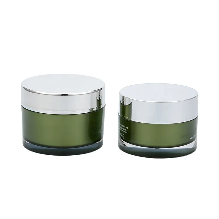custom cosmetic jars and bottle silver cap clear acrylic packaging acrylic plastic containers empty luxury cream jar 50 ml