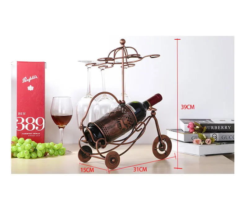 
Tabletop Wine Rack & Stemware Holder for Holds 1 Bottle and 6 Glasses Free standing Countertop Wine Glass Bottle Display Rack 