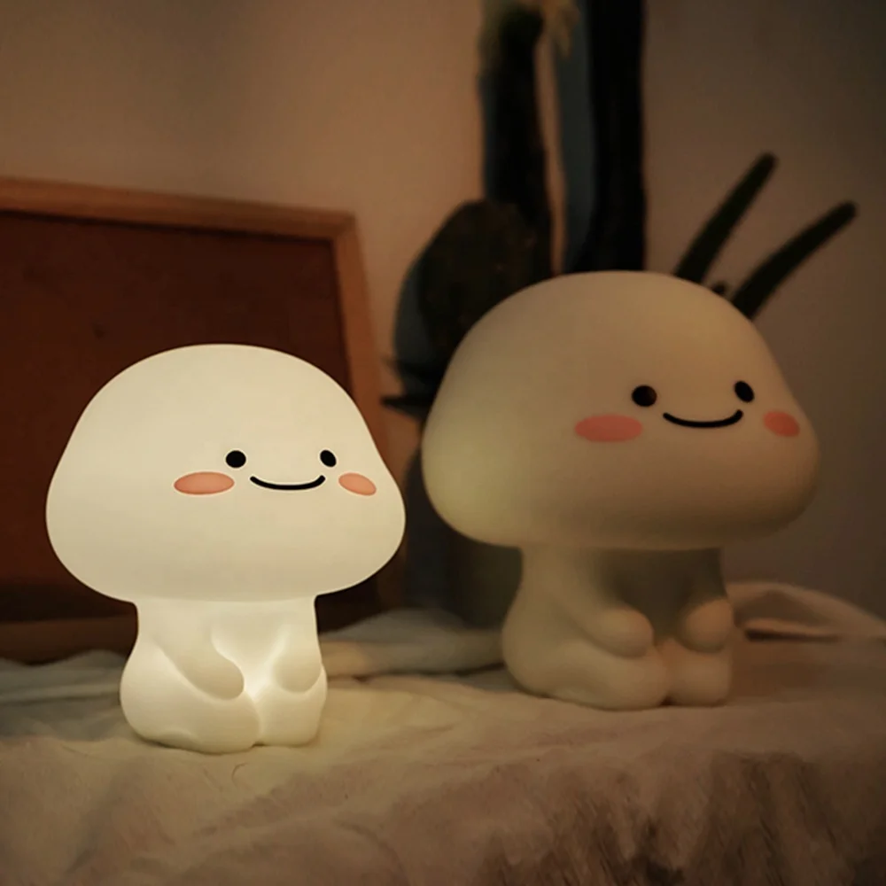 Mini cute baby silicone night lamp bedroom bedside eye protection sleep nightlight energy saving charging feeding night light