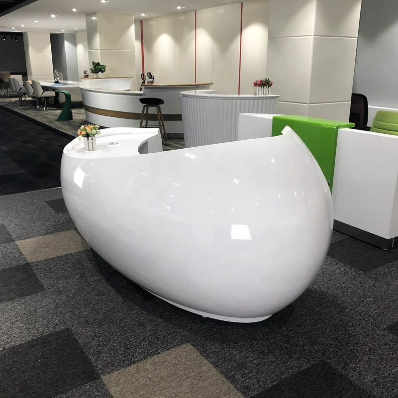 Commercial unique glossy Fashion salon white spa salon bank hospital hotel Office reception counter Modern reception desk