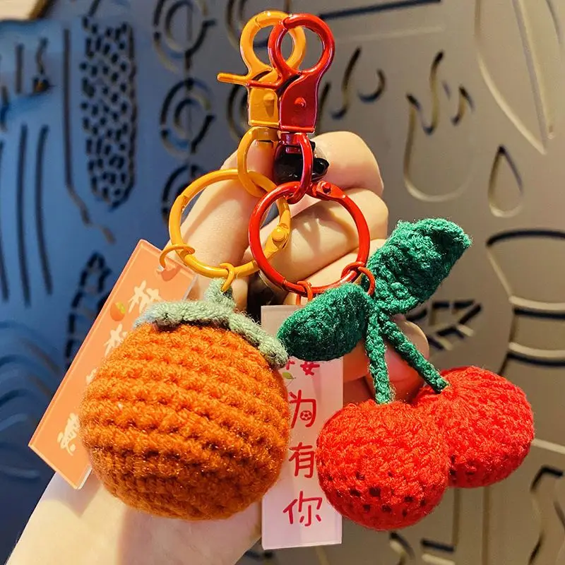 custom keychain crochet handmade fruit crochet hook keychain crochet keychain