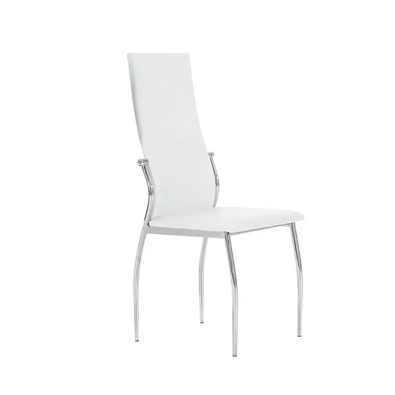 Cheap Kitchen White Chair Metal Legs Restaurant Dining Leather Chairs
